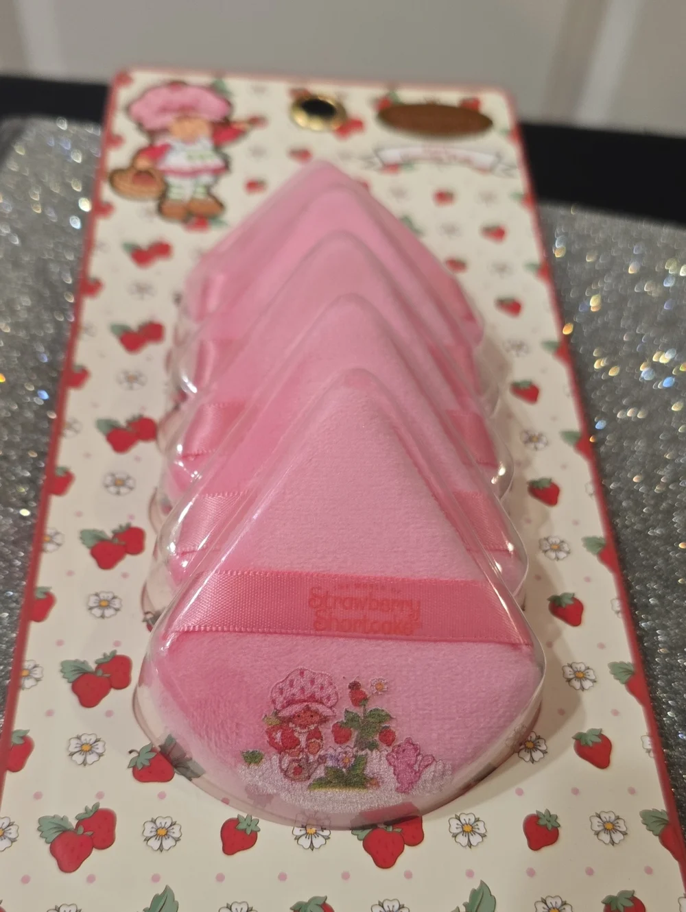 Taste Beauty X Strawberry Shortcake Pink Triangle Cosmetic Puffs - Set of 6